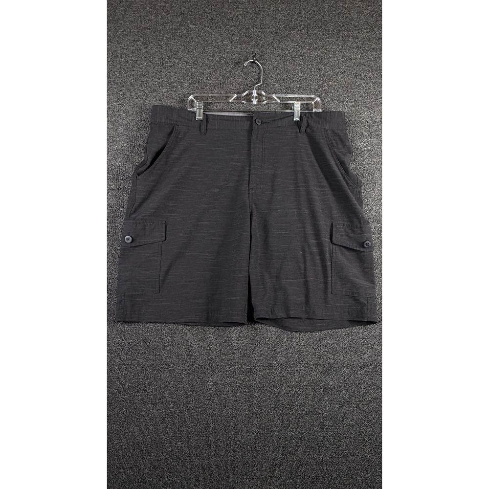 Surf Style Mens Black Cargo Shorts Size 38 Stretch Micro Stripe XN9845-SS